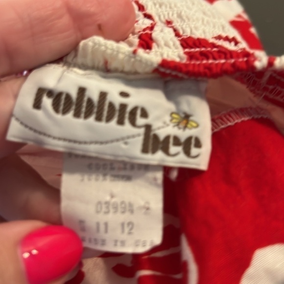 EUC Vintage Robbie Bee Pin-Up Style Red White Print Pockets Boned Bodice M - Picture 11 of 15